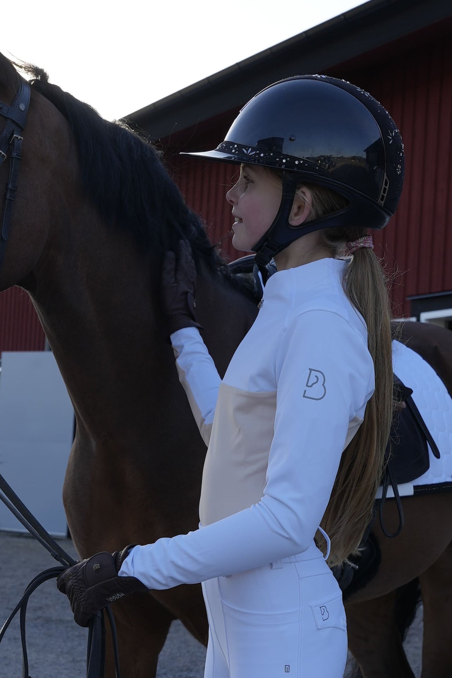 YR Ocala Vit och Beige Topp Långärmad
