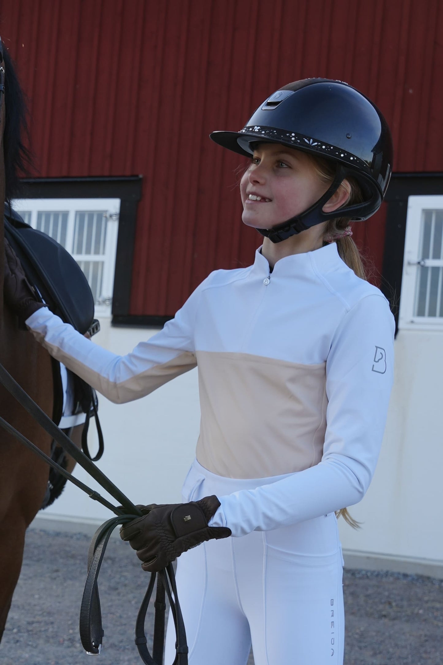 YR Ocala Vit och Beige Topp Långärmad