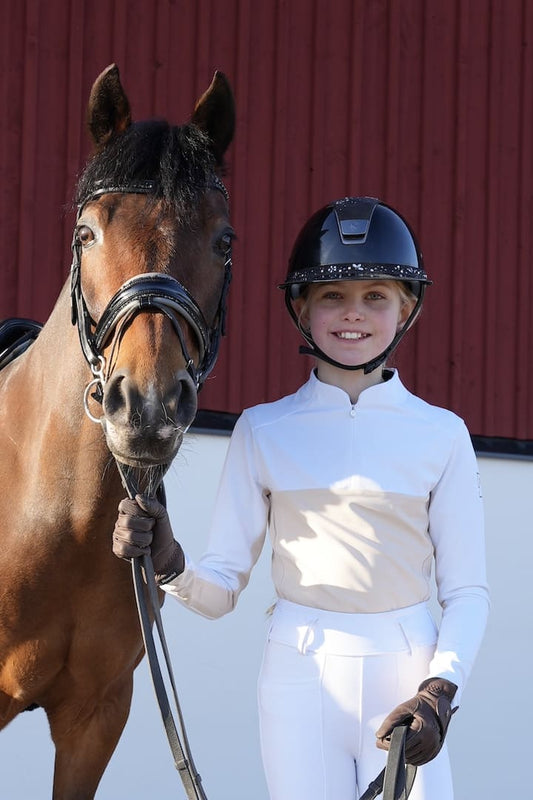 YR Ocala Vit och Beige Topp Långärmad