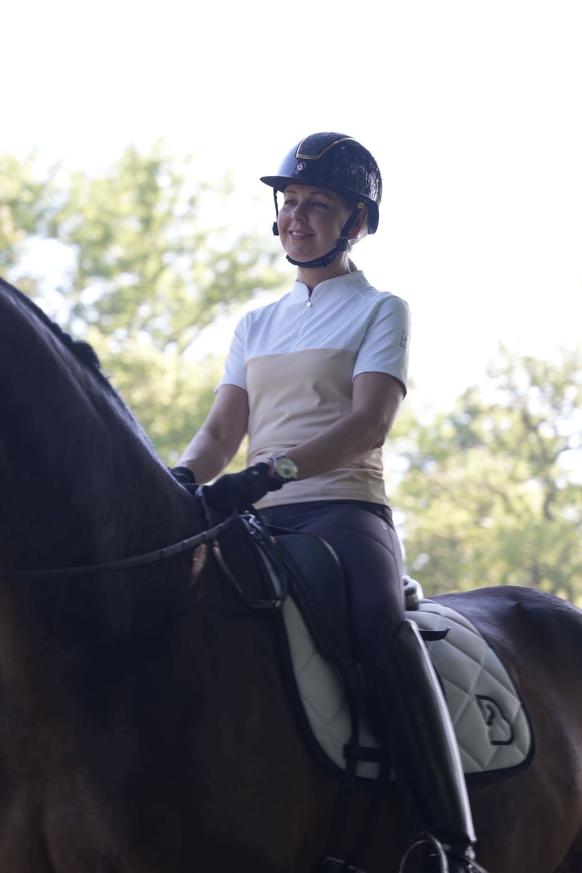 Ocala White and Beige Top Short Sleeve - BREIJA